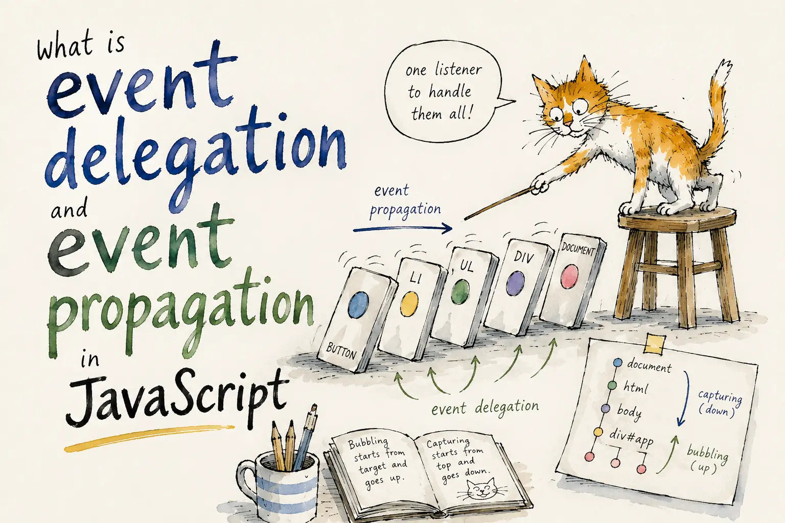What is Event Propagation & Event Delegation in JavaScript?